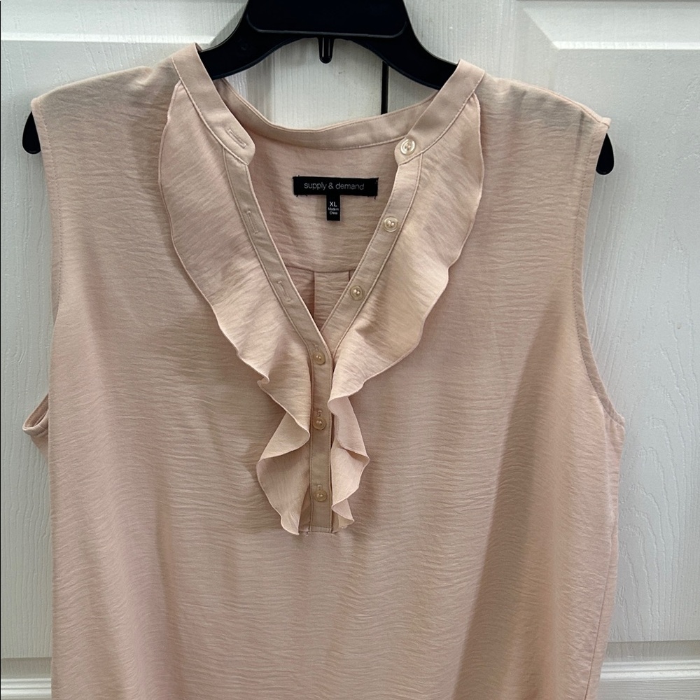 Women's Cream Ruffle Top
